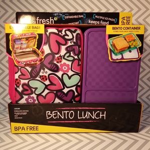 NIB FIT&FRESH BENTO Style Insulated Lunch Bag 5pc set